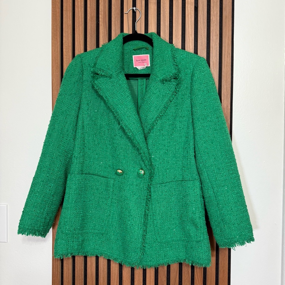 Kate Spade Green Tweed Jacket